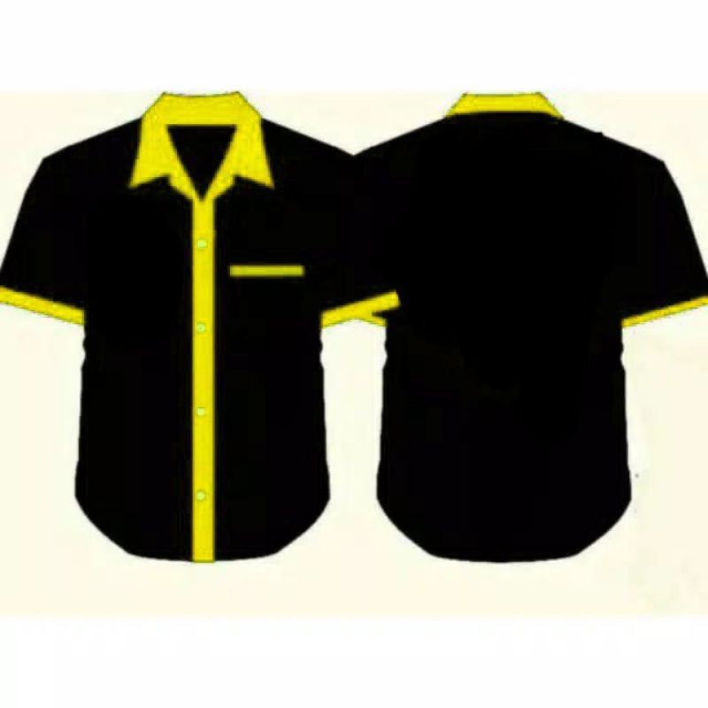 Detail Desain Kemeja Hitam Polos Depan Belakang Nomer 23