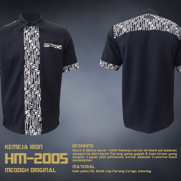 Detail Desain Kemeja Hitam Polos Depan Belakang Nomer 36