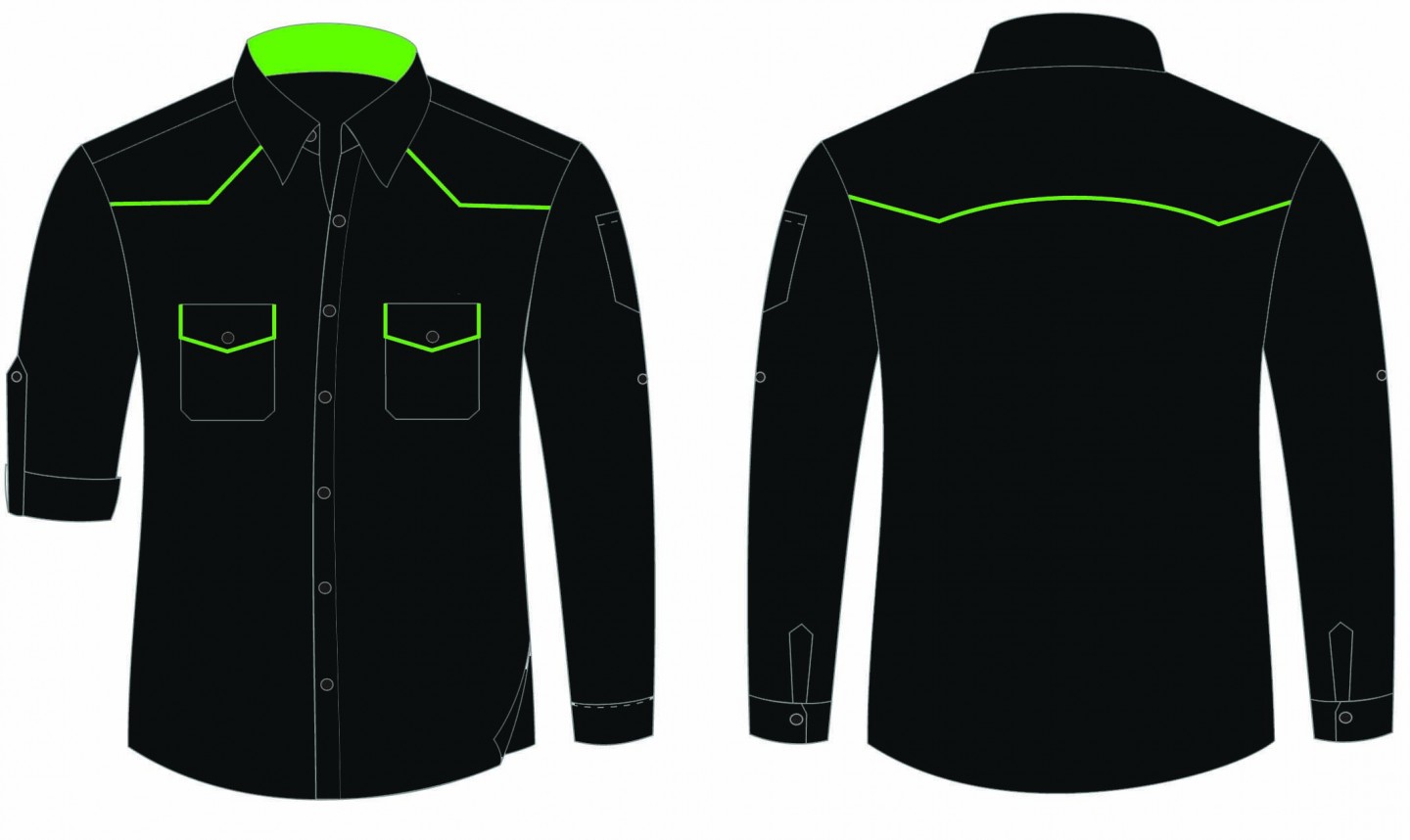 Detail Desain Kemeja Hitam Polos Depan Belakang Nomer 39