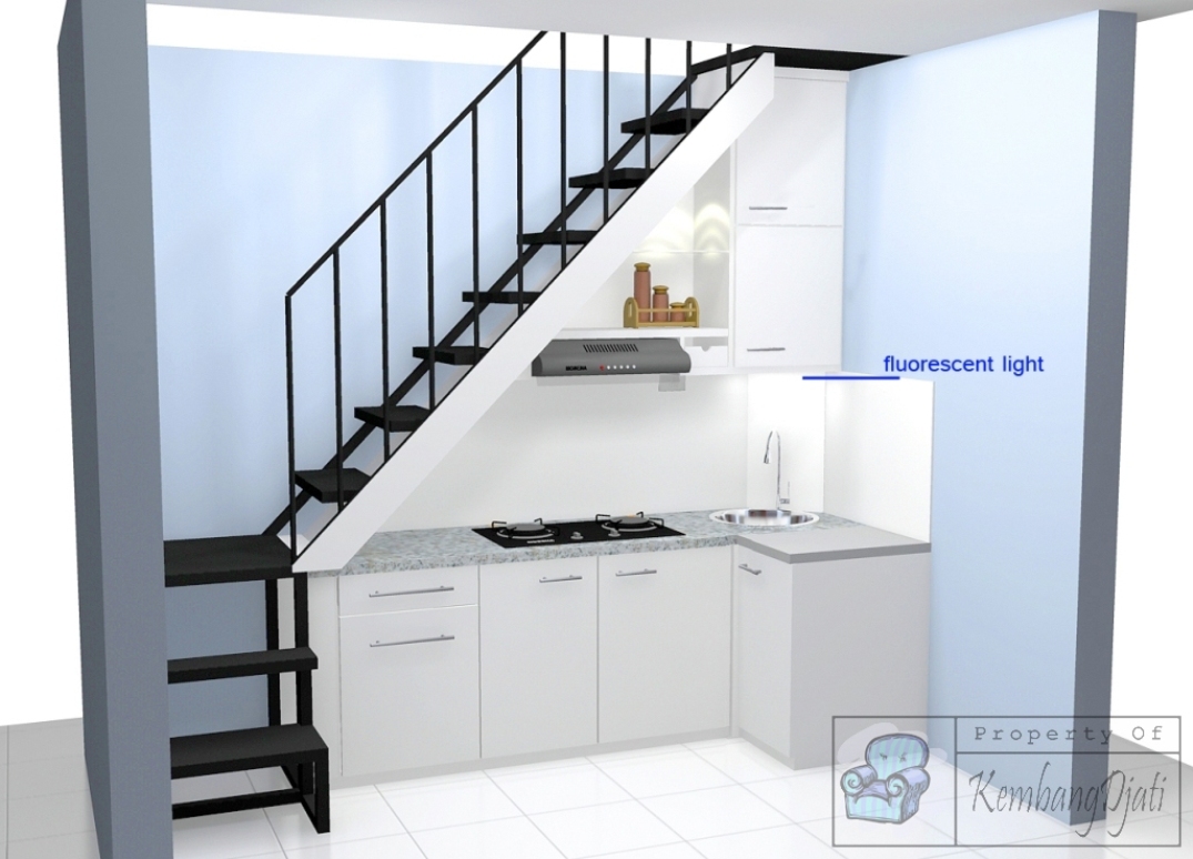 Detail Desain Kitchen Set Bawah Tangga Nomer 23