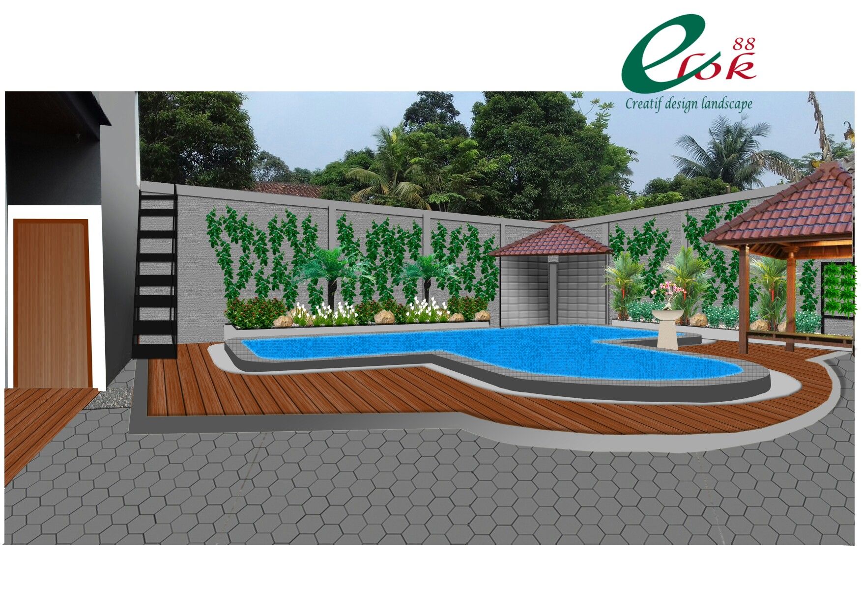 Detail Desain Kolam Renang Dan Taman Nomer 8