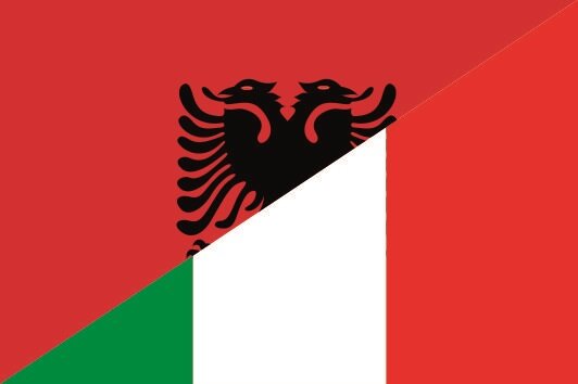 Italien Albanien Flagge - KibrisPDR