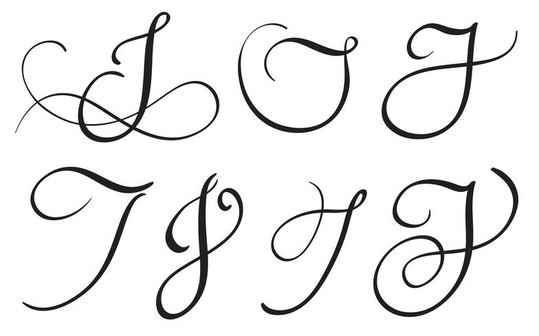 Detail Kalligraphie Buchstabe J Nomer 4