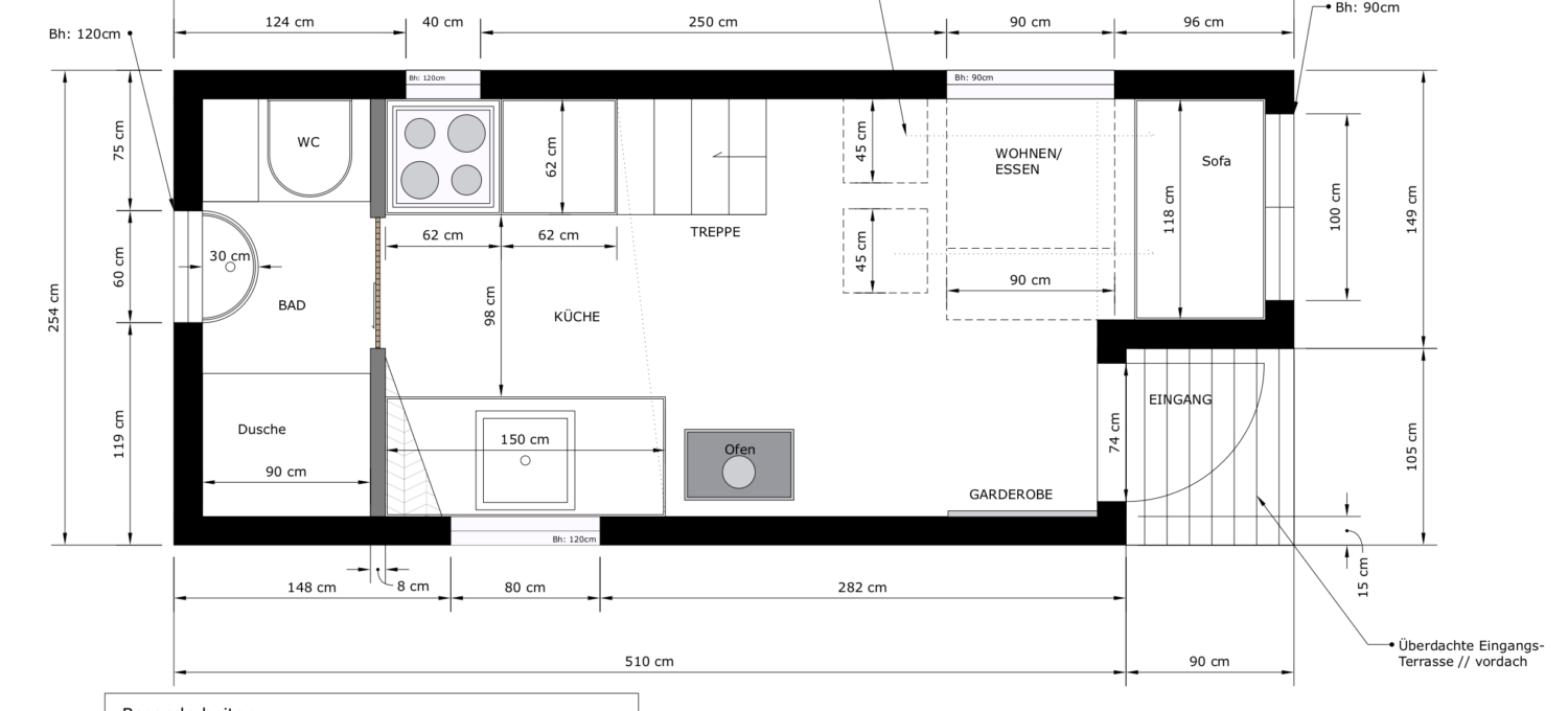 Detail Technische Zeichnung Haus Nomer 6