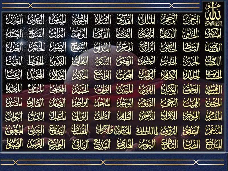 Detail Images Of 99 Names Of Allah Nomer 25