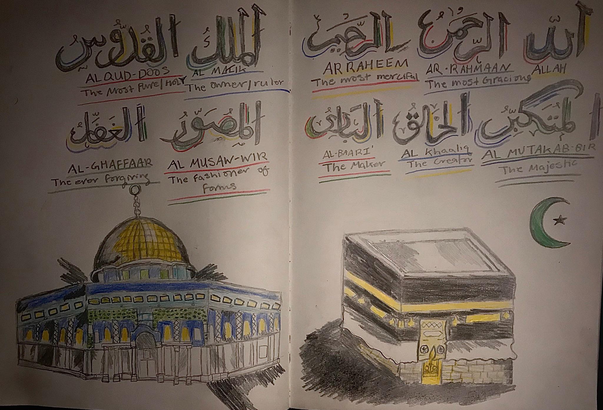Detail Images Of 99 Names Of Allah Nomer 33