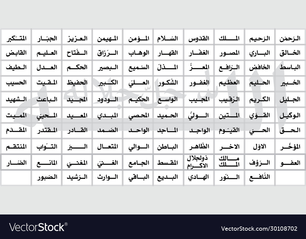 Detail Images Of 99 Names Of Allah Nomer 48