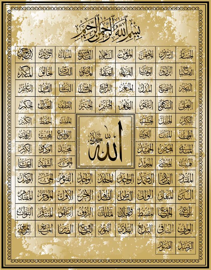 Detail Images Of 99 Names Of Allah Nomer 51
