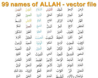 Detail Images Of 99 Names Of Allah Nomer 55