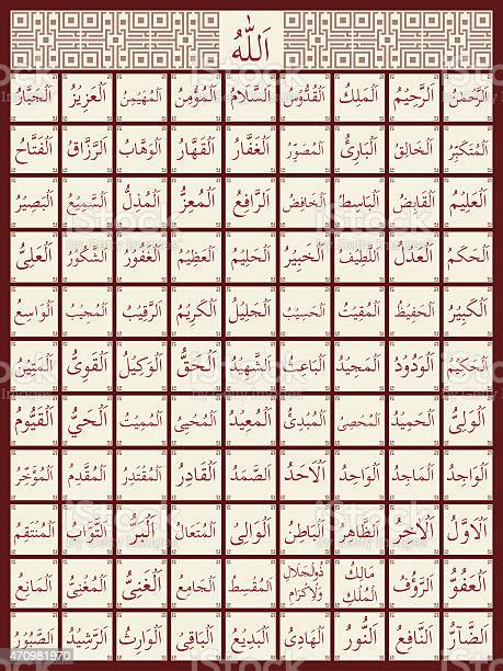 Detail Images Of 99 Names Of Allah Nomer 6
