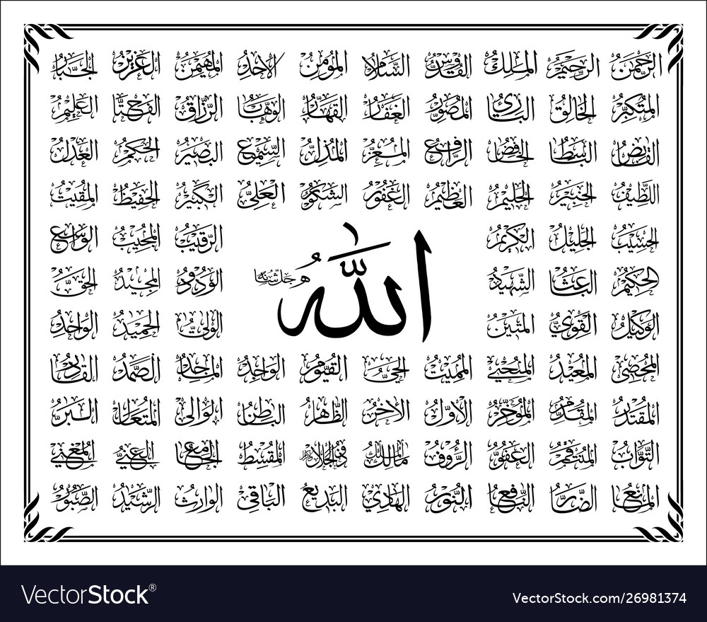 Detail Images Of 99 Names Of Allah Nomer 8
