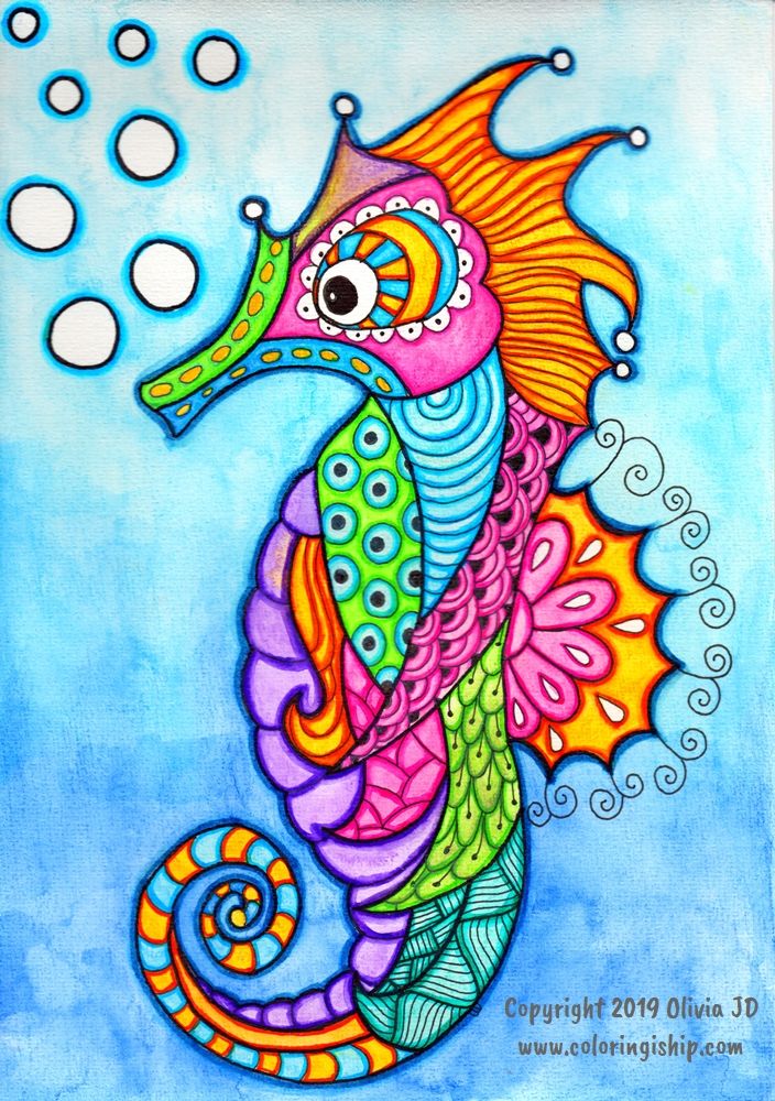Detail Images Of Seahorse Drawings Nomer 38