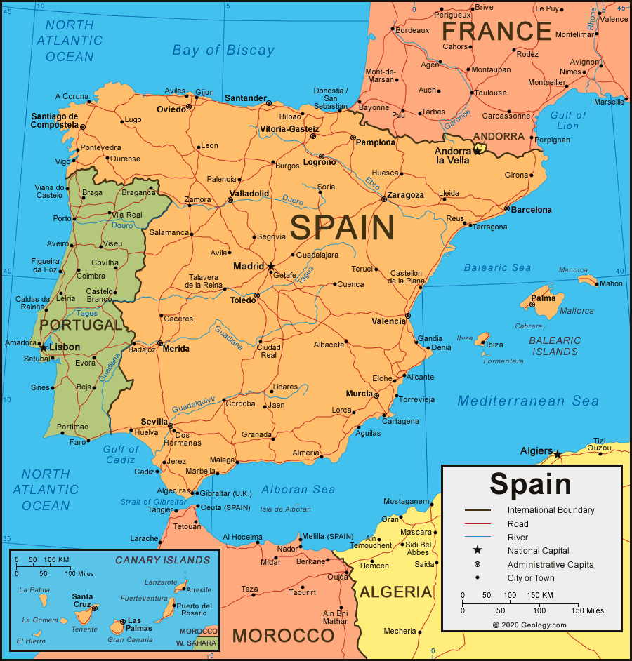 Images Of Spain Map - KibrisPDR