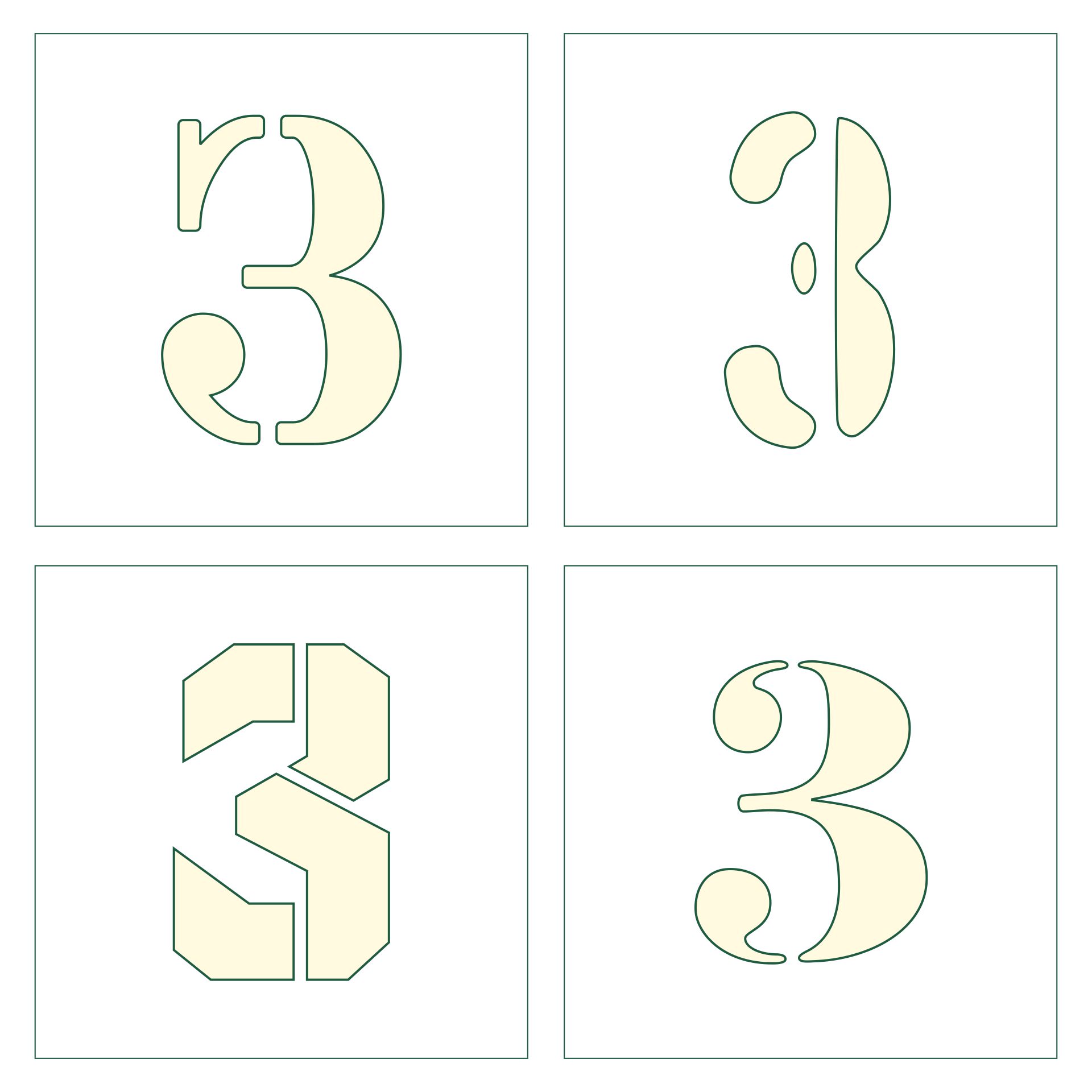 Detail Images Of The Number 3 Nomer 35