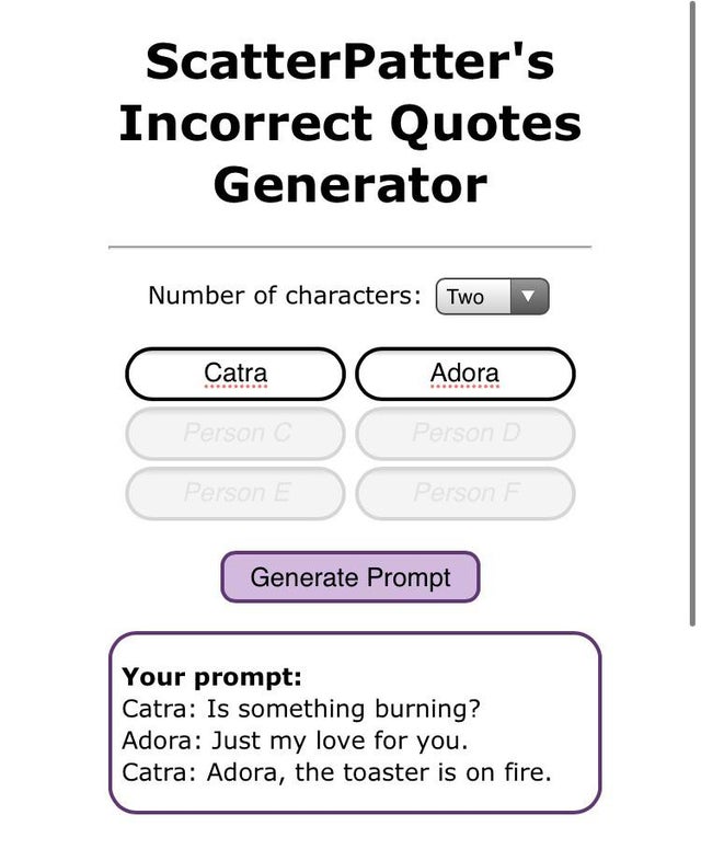 Incorrect Quotes Generator - KibrisPDR