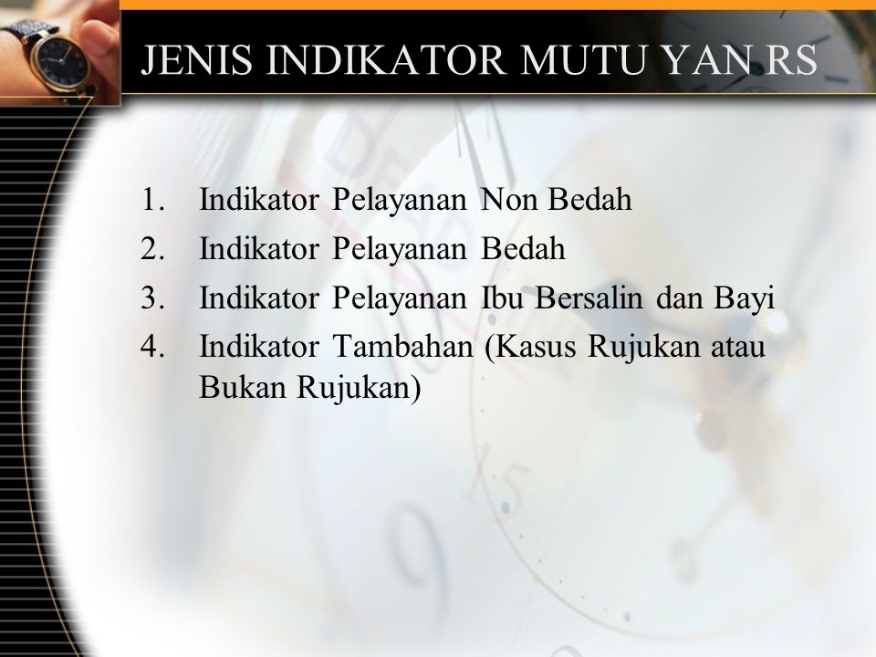 Detail Indikator Mutu Pelayanan Rumah Sakit Nomer 5