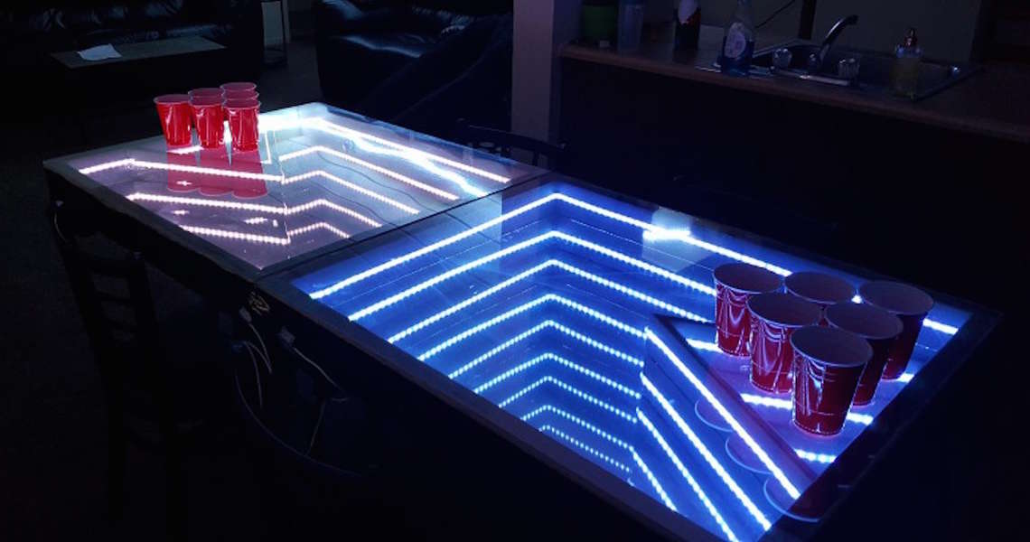 Detail Infinity Mirror Beer Pong Table Nomer 8