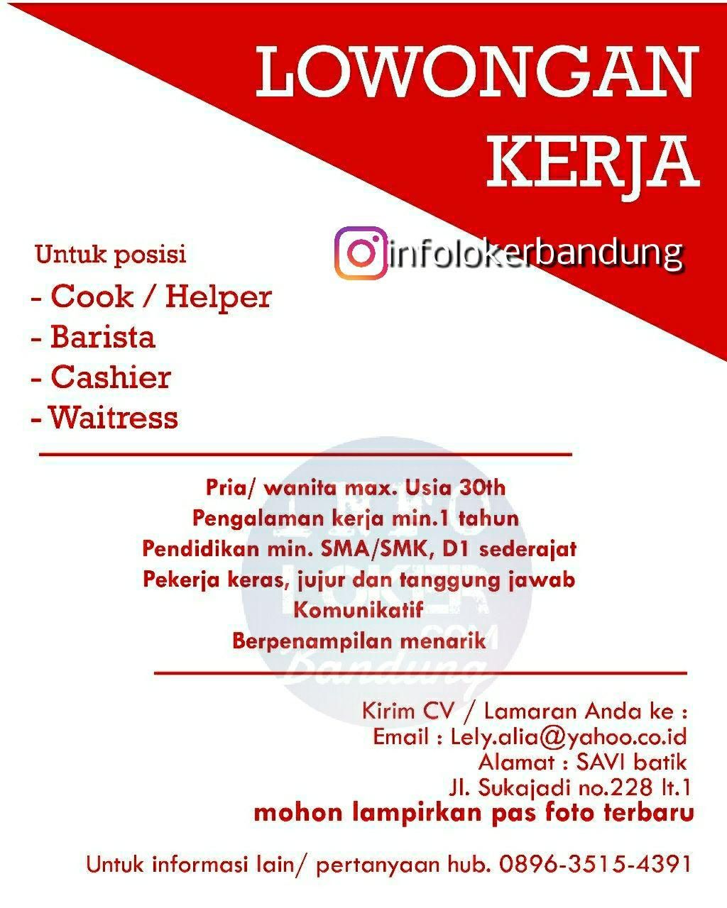 Detail Info Loker Rumah Makan Bandung Nomer 45