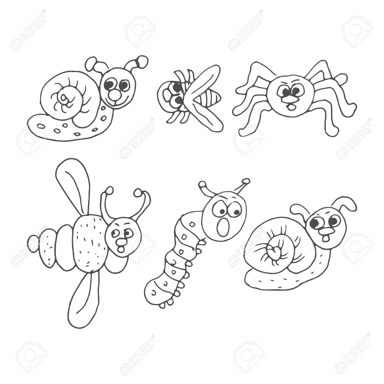 Detail Insects Clipart Black And White Nomer 11