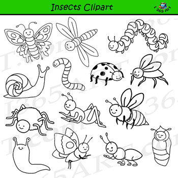 Detail Insects Clipart Black And White Nomer 8