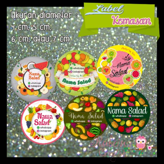 Detail Desain Label Salad Buah Nomer 3