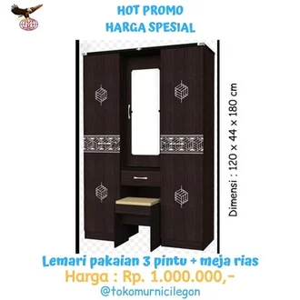 Detail Desain Lemari Pakaian Dan Meja Rias Minimalis Nomer 24