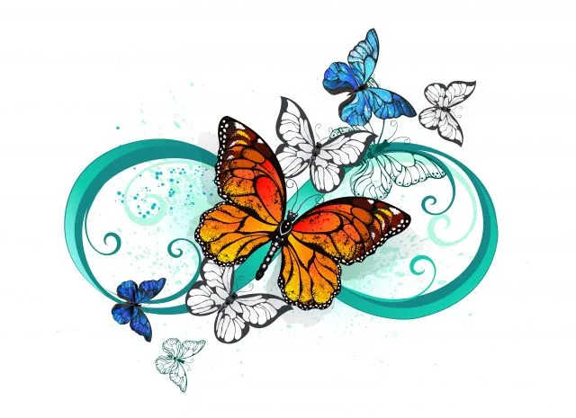 Detail Tattoo Unendlichkeitszeichen Schmetterling Nomer 3