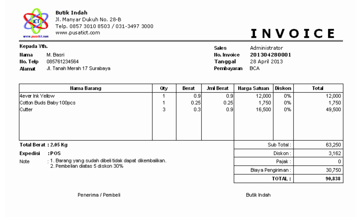 Detail Invoice Rumah Sakit Nomer 10