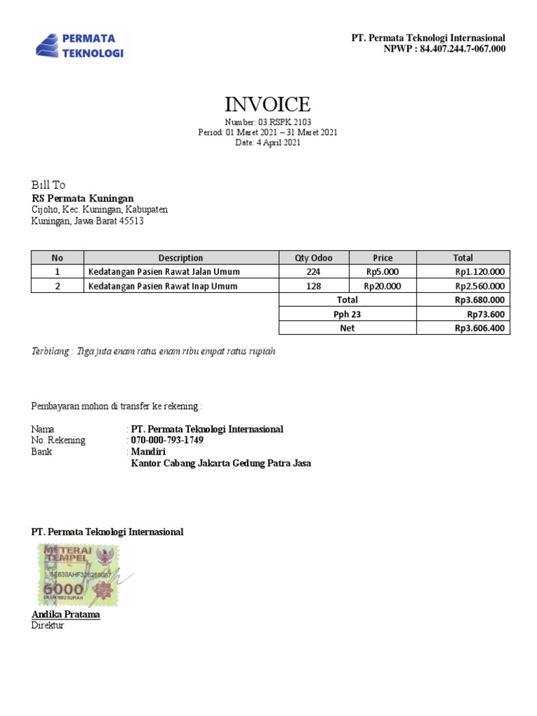 Detail Invoice Rumah Sakit Nomer 7