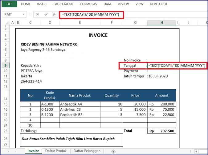 Detail Invoice Tagihan Contoh Invoice Nomer 32