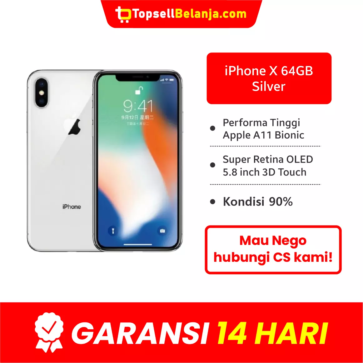 Detail Iphone X 64gb Silver Nomer 53