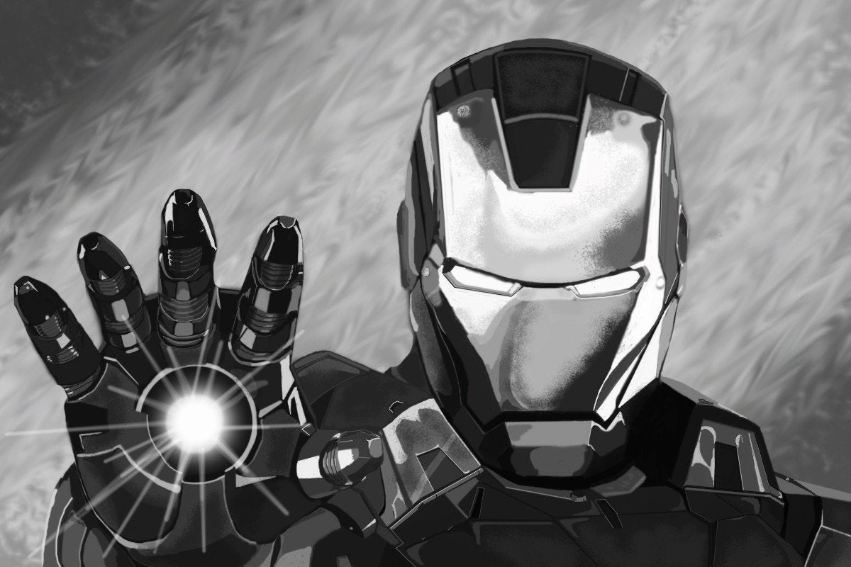 Detail Iron Man Black And White Nomer 8