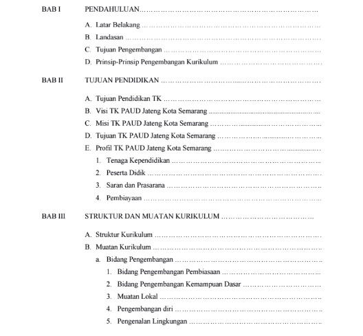 Detail Isi Gambaran Struktur Kurikulum Paud Nomer 30