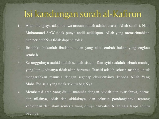 Detail Isi Kandungan Surat Al Kafirun Nomer 22