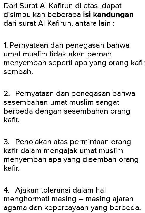 Detail Isi Kandungan Surat Al Kafirun Nomer 9