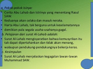 Detail Isi Kandungan Surat Al Lahab Nomer 9