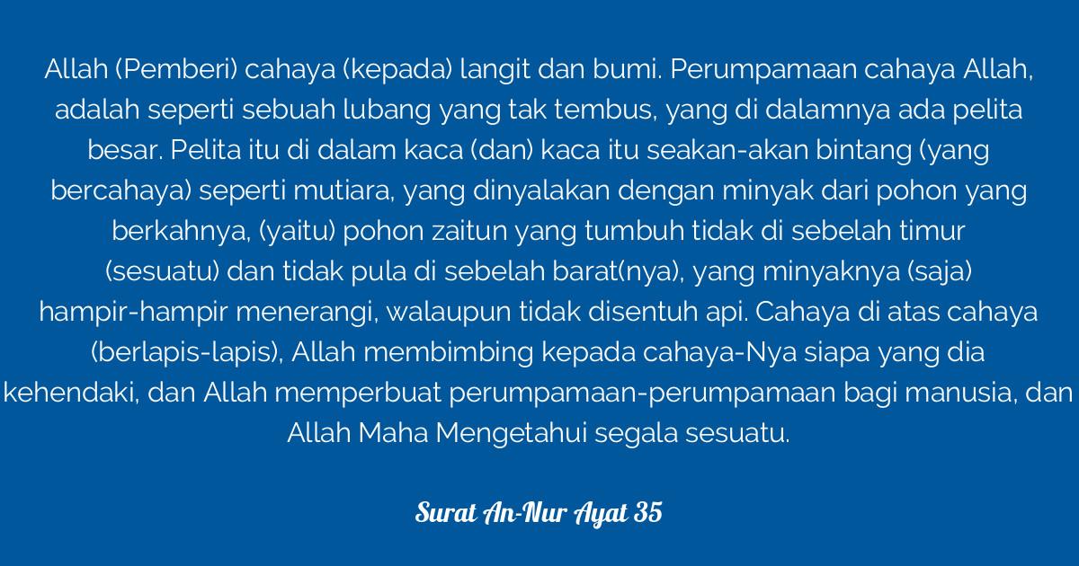 Detail Isi Kandungan Surat An Nur Ayat 35 Nomer 6