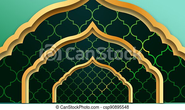 Detail Islamic Background Ornament Green Nomer 33