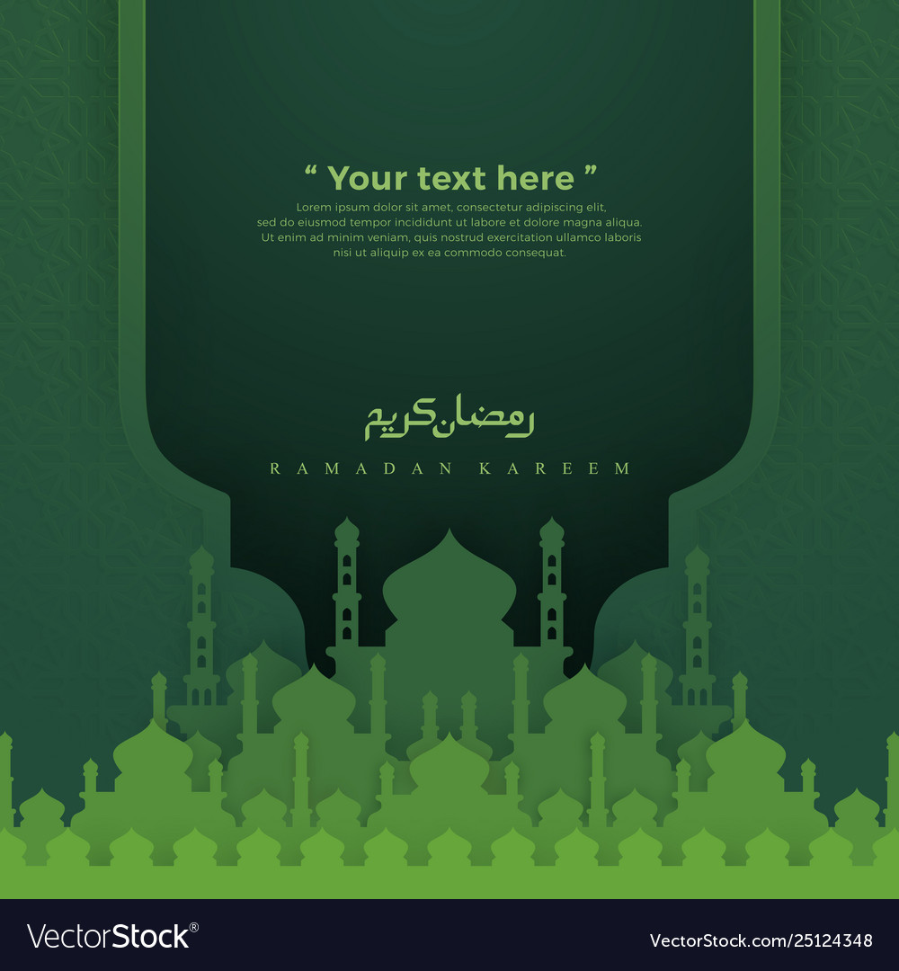 Islamic Green Background Design Vector - KibrisPDR