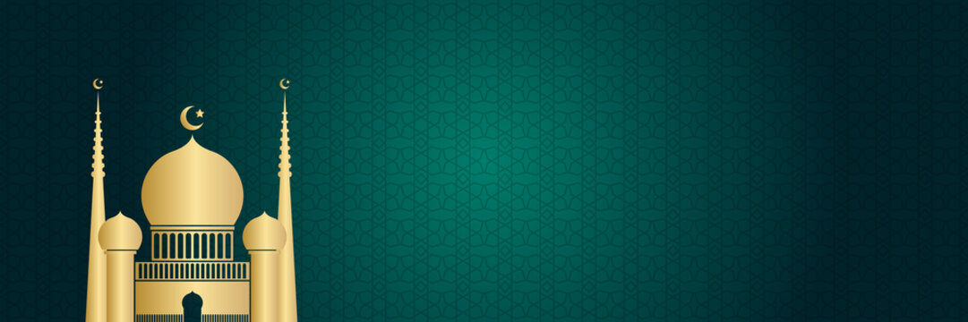 Detail Islamic Green Background Design Vector Nomer 23