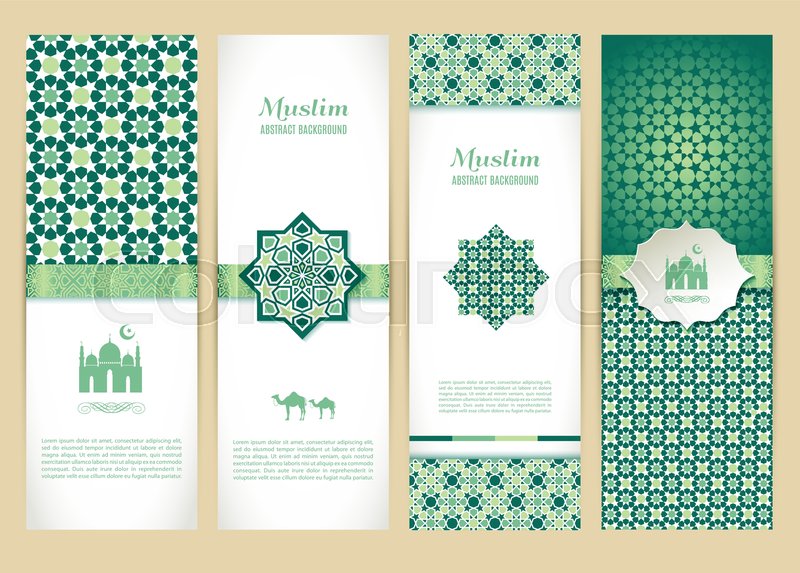 Detail Islamic Green Background Design Vector Nomer 27