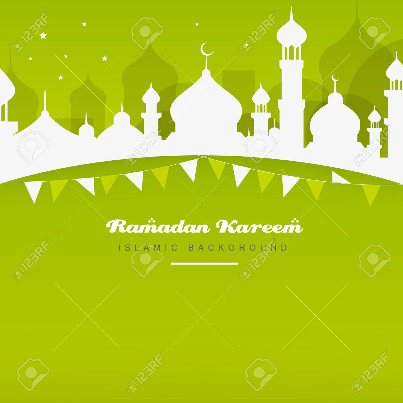 Detail Islamic Green Background Design Vector Nomer 38