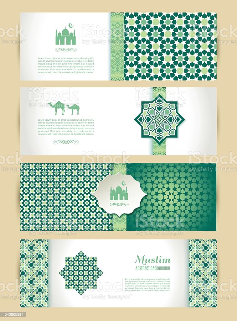 Detail Islamic Green Background Design Vector Nomer 42