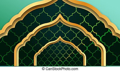 Detail Islamic Green Background Design Vector Nomer 43