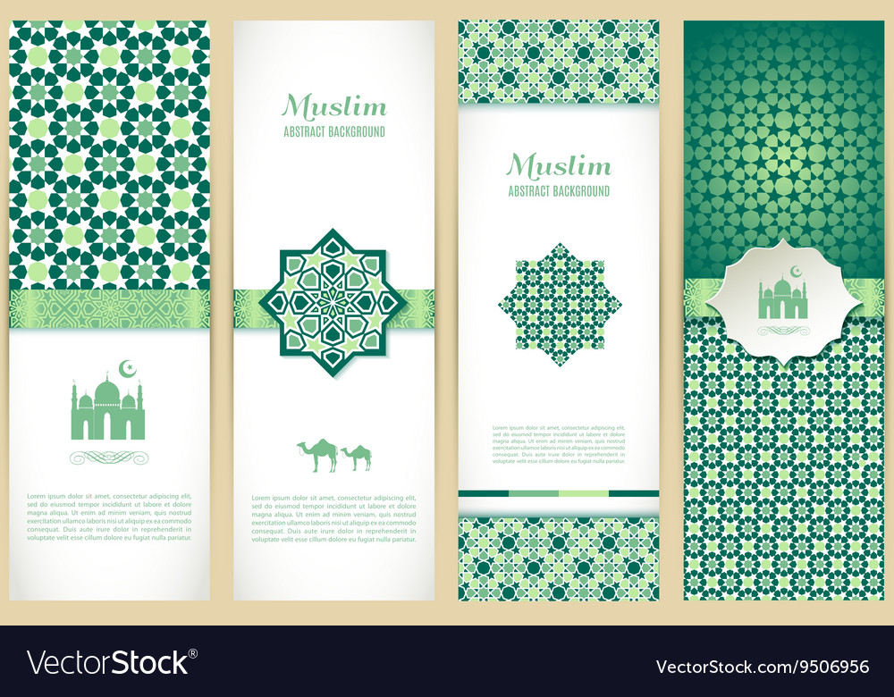 Detail Islamic Green Background Design Vector Nomer 45