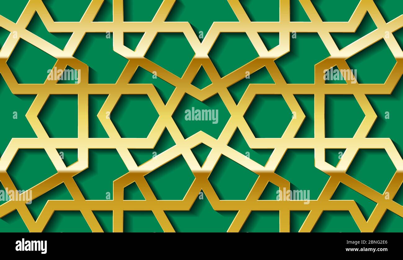 Detail Islamic Ornament Green Nomer 17