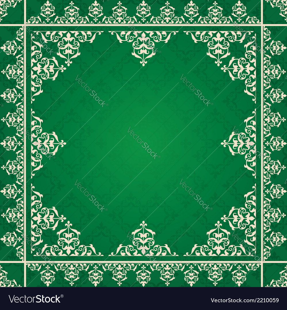 Detail Islamic Ornament Green Nomer 40