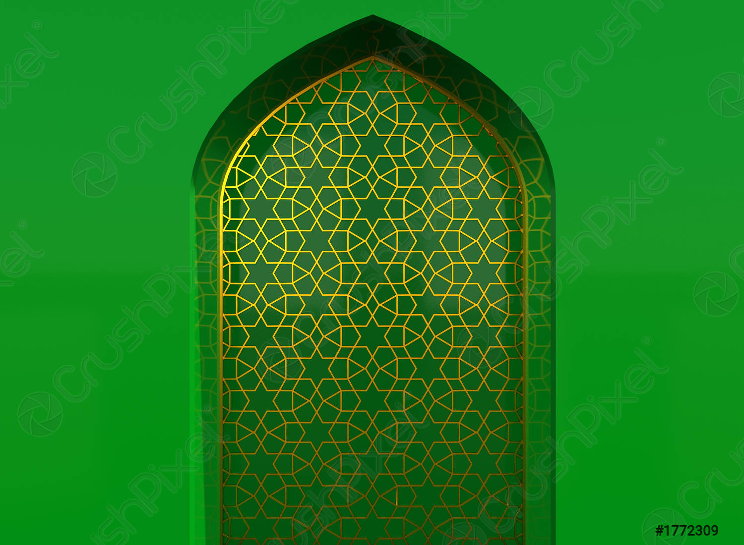 Detail Islamic Ornament Green Nomer 41