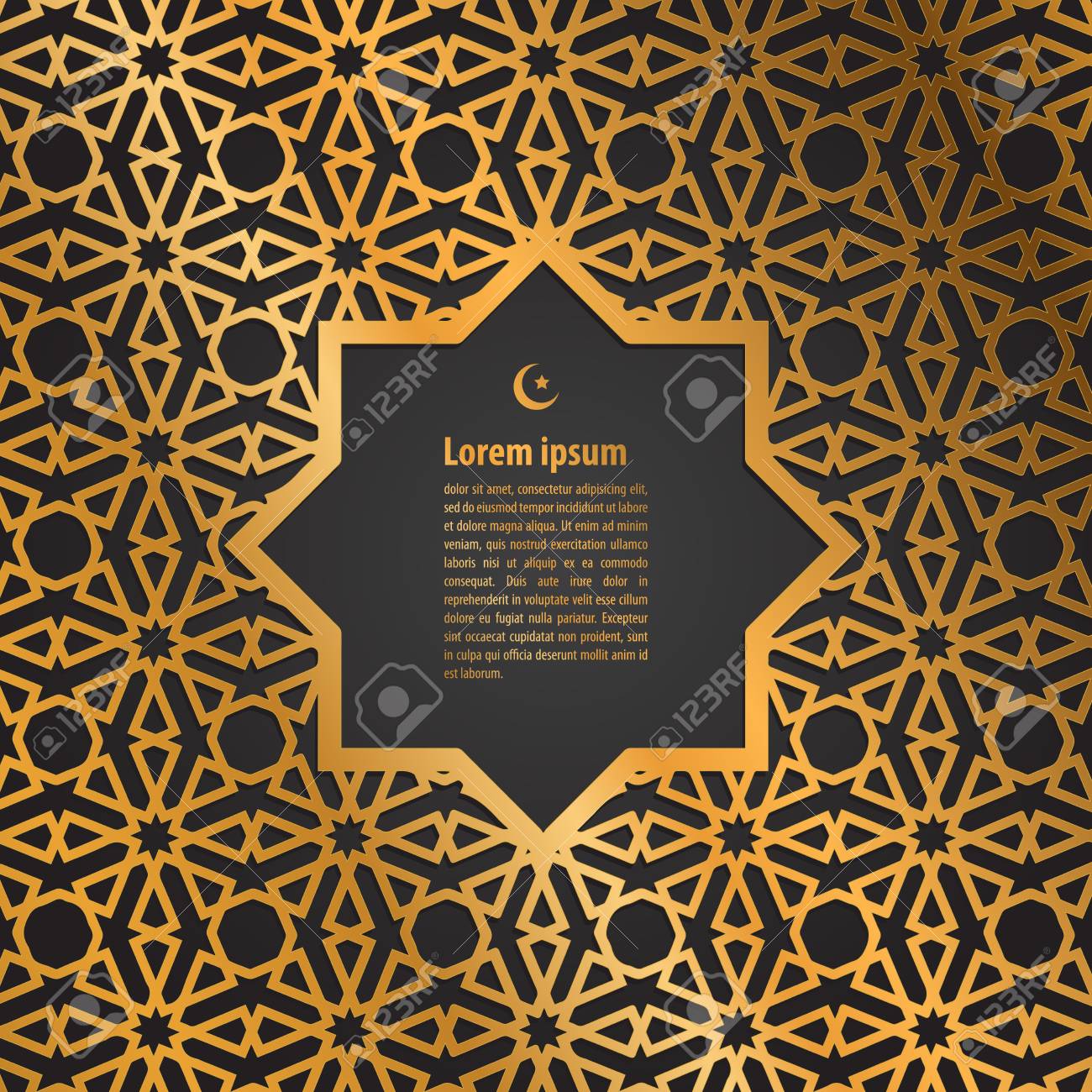 Detail Islamic Pattern Background Gold Nomer 21