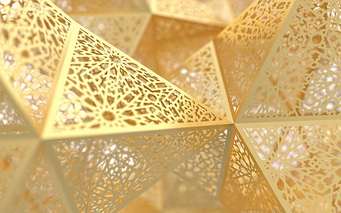 Detail Islamic Pattern Background Gold Nomer 28